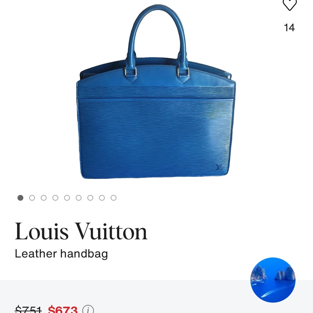 Louis Vuitton Rivera Blue Epi Leather Tote with Luggage Tag - Picture 2 of 12